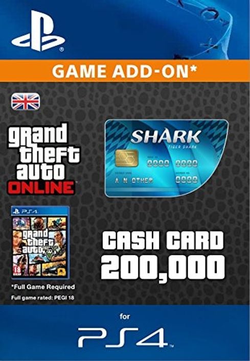 Grand Theft Auto Online (GTA V 5) Tiger Shark Cash Card PS4