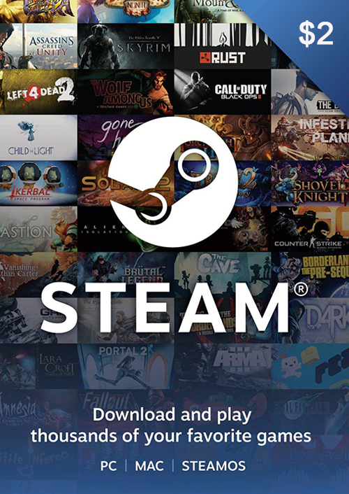 Steam Gift Card 2 USD