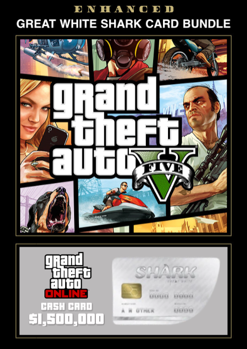 Grand Theft Auto V Enhanced + Great White Shark Card Bundle PC - Rockstar Games Launcher