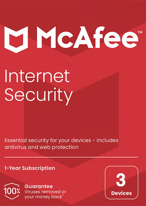 McAfee Internet Security Gift Card (1 Year / 3 Device) (PC, Android, Mac, iOS)