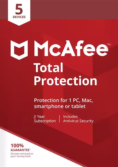 McAfee Total Protection Gift Card (2 Years / 5 Devices) (PC, Android, Mac, iOS)