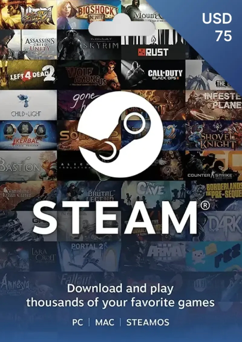 Steam Gift Card 75 USD (US)