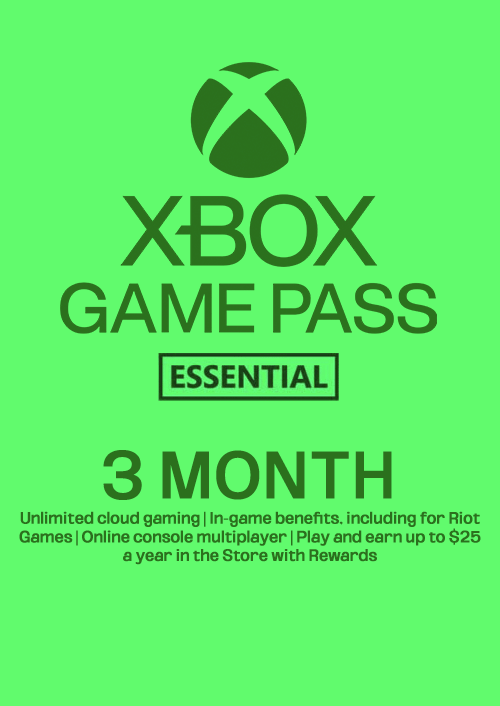 Xbox Game Pass Essential - 3 Month Membership (Europe & UK)